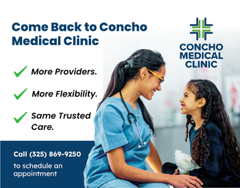 Picture of a female Nurse and a little girl smiling at each other. Call to schedule an appointment at 325-869-9250.