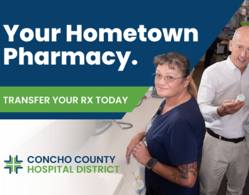 Female Nurse and male Pharmacist. Your hometown pharmacy. Transfer your rx today/