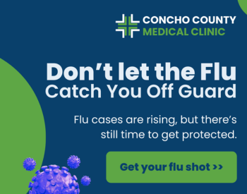 Picture that says: Don't let the flu catch you off guard.Flu cases are rising, but theres still time get protected. get your flu shot.