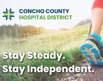 Balance, Falls, and Aging: What You Should Know Before an Injury Happens Person is walking on a trail. Ad says Stay Steady. Stay Independent
